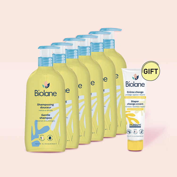 Biolane Gentle Shampoo 350ml x6pcs FREE: Diaper Change Cream 100ml