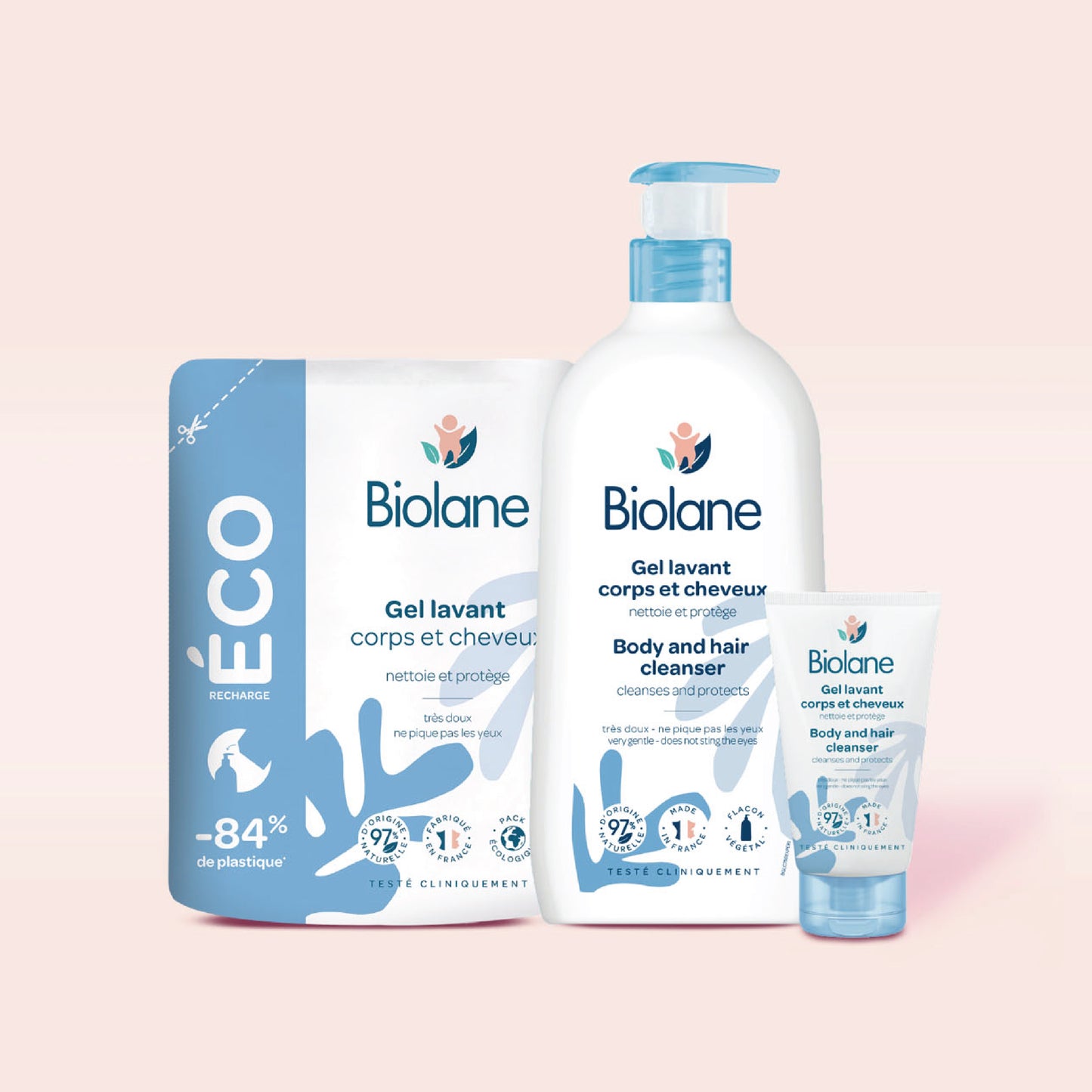 Biolane 2合1沐浴/洗髮啫喱環保套裝 2026