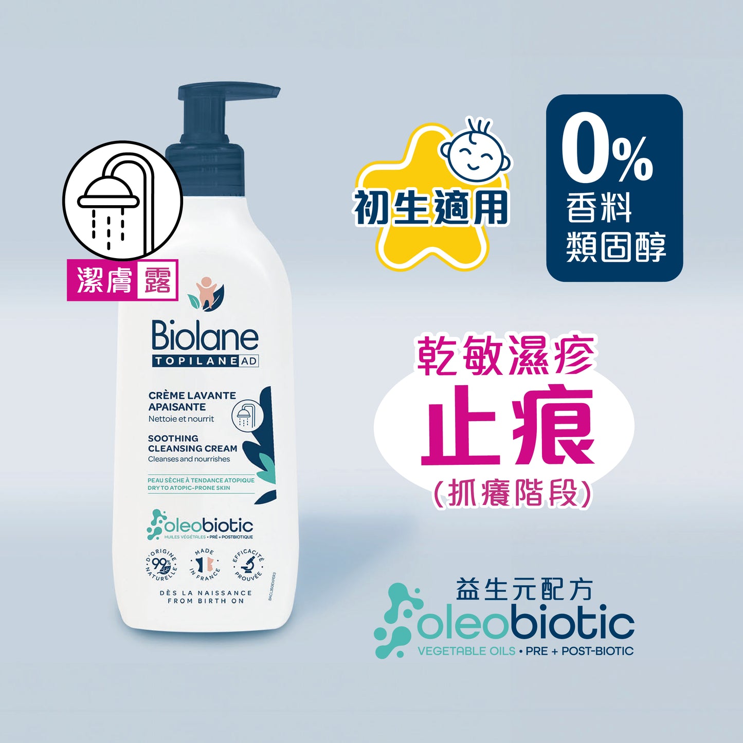 Biolane TOPLIANE AD Soothing Cleansing Cream (350ml)