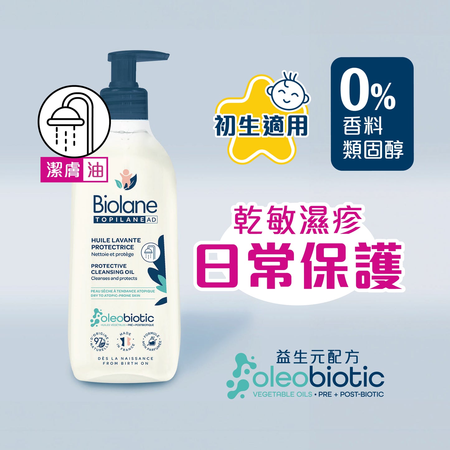 Biolane 溫和舒敏潔膚油 (350ml)