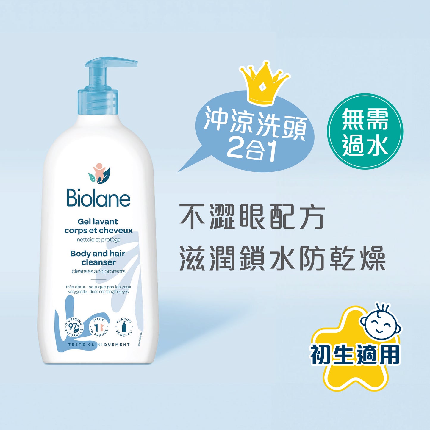Biolane 2合1沐浴/洗髮啫喱 (750ml)
